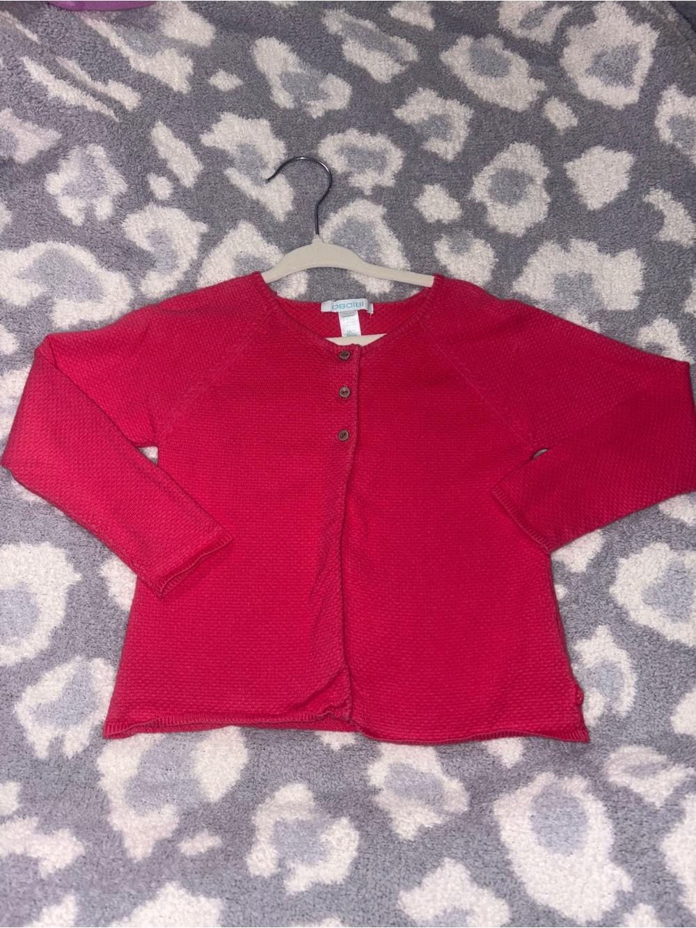 Bright Pink Button Front Sweater Cardigan 3Y